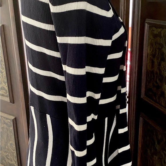 Carmen Marc Valvo Striped Open Front Sweater - Picture 7 of 9